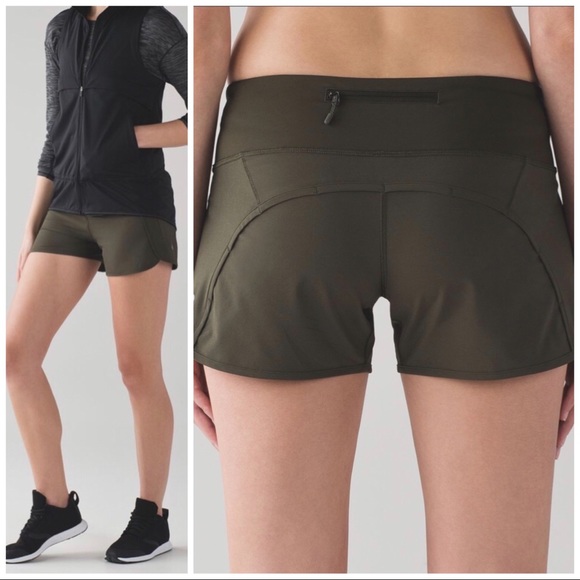 lululemon athletica Pants - Lululemon Run Times Shorts 4” Dark Olive, 6